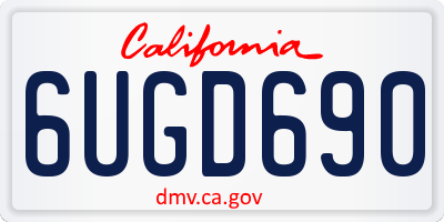 CA license plate 6UGD690