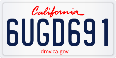 CA license plate 6UGD691