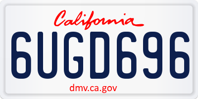 CA license plate 6UGD696