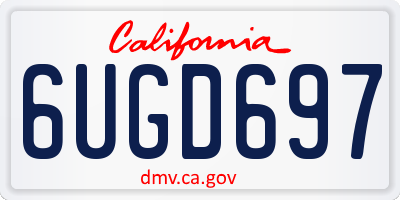 CA license plate 6UGD697