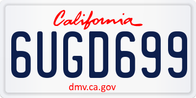 CA license plate 6UGD699