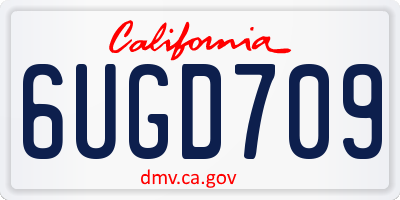 CA license plate 6UGD709