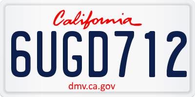 CA license plate 6UGD712
