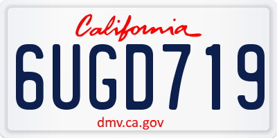 CA license plate 6UGD719