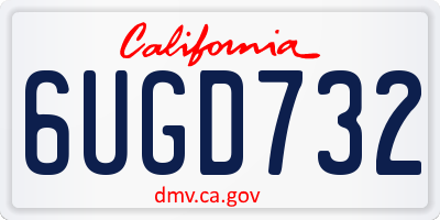 CA license plate 6UGD732