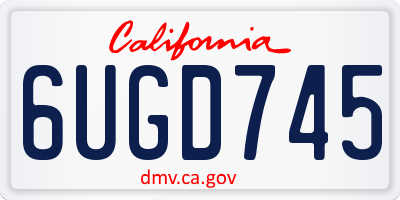 CA license plate 6UGD745