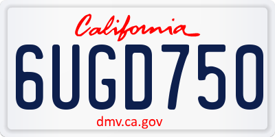CA license plate 6UGD750