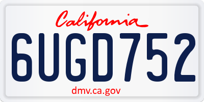 CA license plate 6UGD752