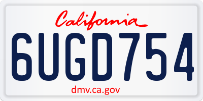 CA license plate 6UGD754