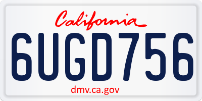 CA license plate 6UGD756