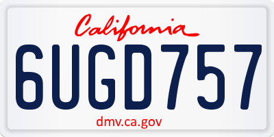 CA license plate 6UGD757