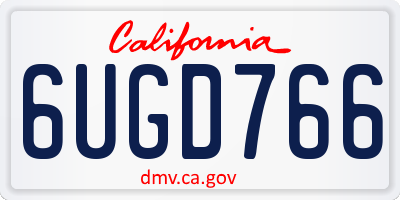 CA license plate 6UGD766