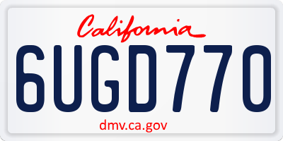 CA license plate 6UGD770