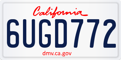 CA license plate 6UGD772