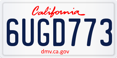 CA license plate 6UGD773