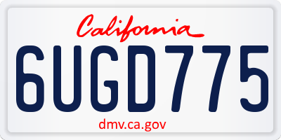 CA license plate 6UGD775