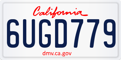 CA license plate 6UGD779