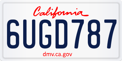 CA license plate 6UGD787