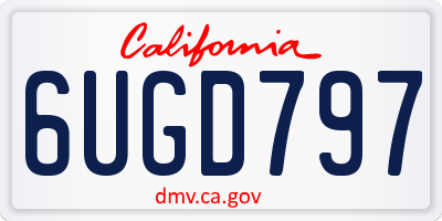CA license plate 6UGD797
