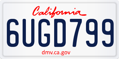 CA license plate 6UGD799