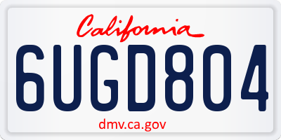CA license plate 6UGD804
