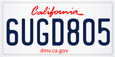 CA license plate 6UGD805