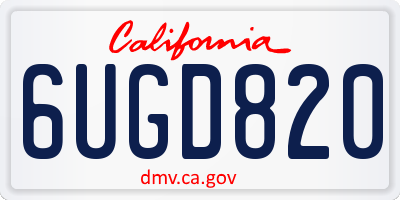 CA license plate 6UGD820