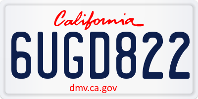 CA license plate 6UGD822
