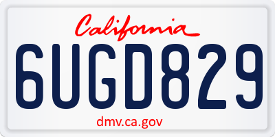 CA license plate 6UGD829