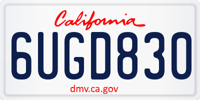 CA license plate 6UGD830