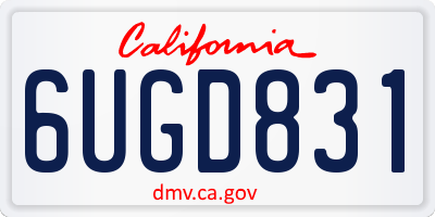 CA license plate 6UGD831