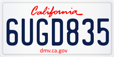 CA license plate 6UGD835