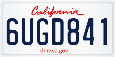 CA license plate 6UGD841