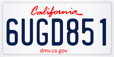 CA license plate 6UGD851