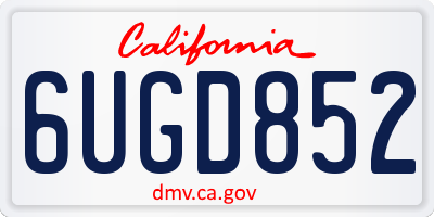 CA license plate 6UGD852