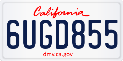 CA license plate 6UGD855