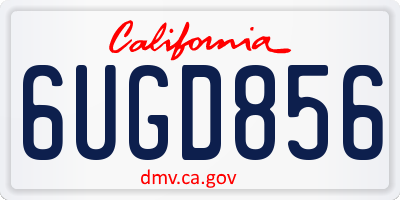 CA license plate 6UGD856