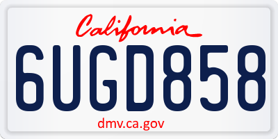 CA license plate 6UGD858