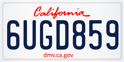 CA license plate 6UGD859