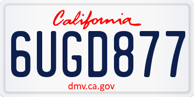CA license plate 6UGD877