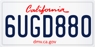 CA license plate 6UGD880