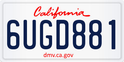 CA license plate 6UGD881