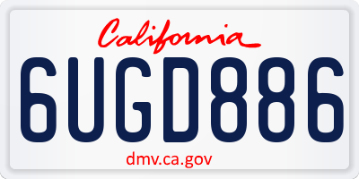 CA license plate 6UGD886