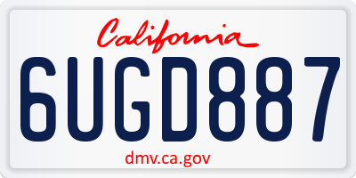 CA license plate 6UGD887