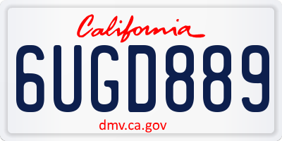 CA license plate 6UGD889