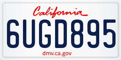CA license plate 6UGD895
