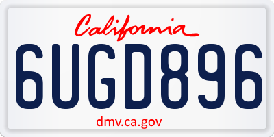 CA license plate 6UGD896