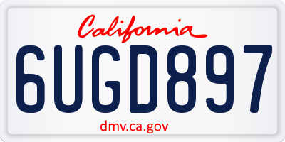 CA license plate 6UGD897