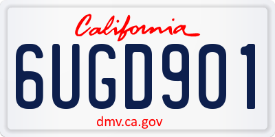 CA license plate 6UGD901