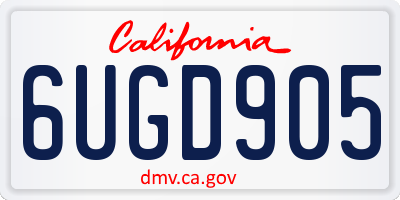 CA license plate 6UGD905